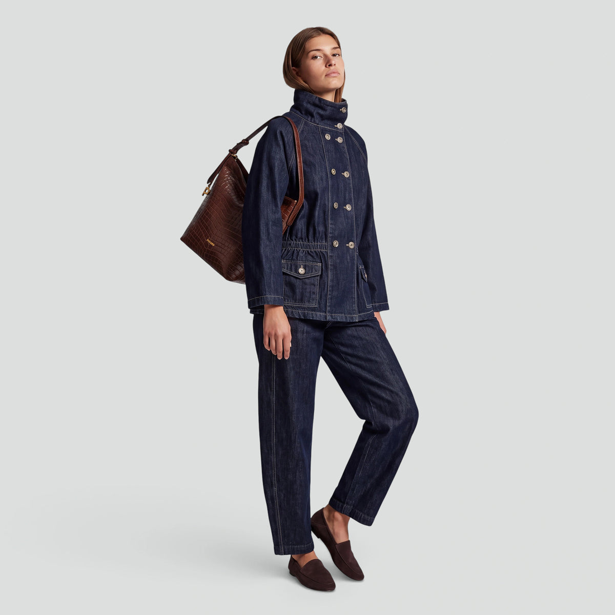 Beuteltasche Croco 5695